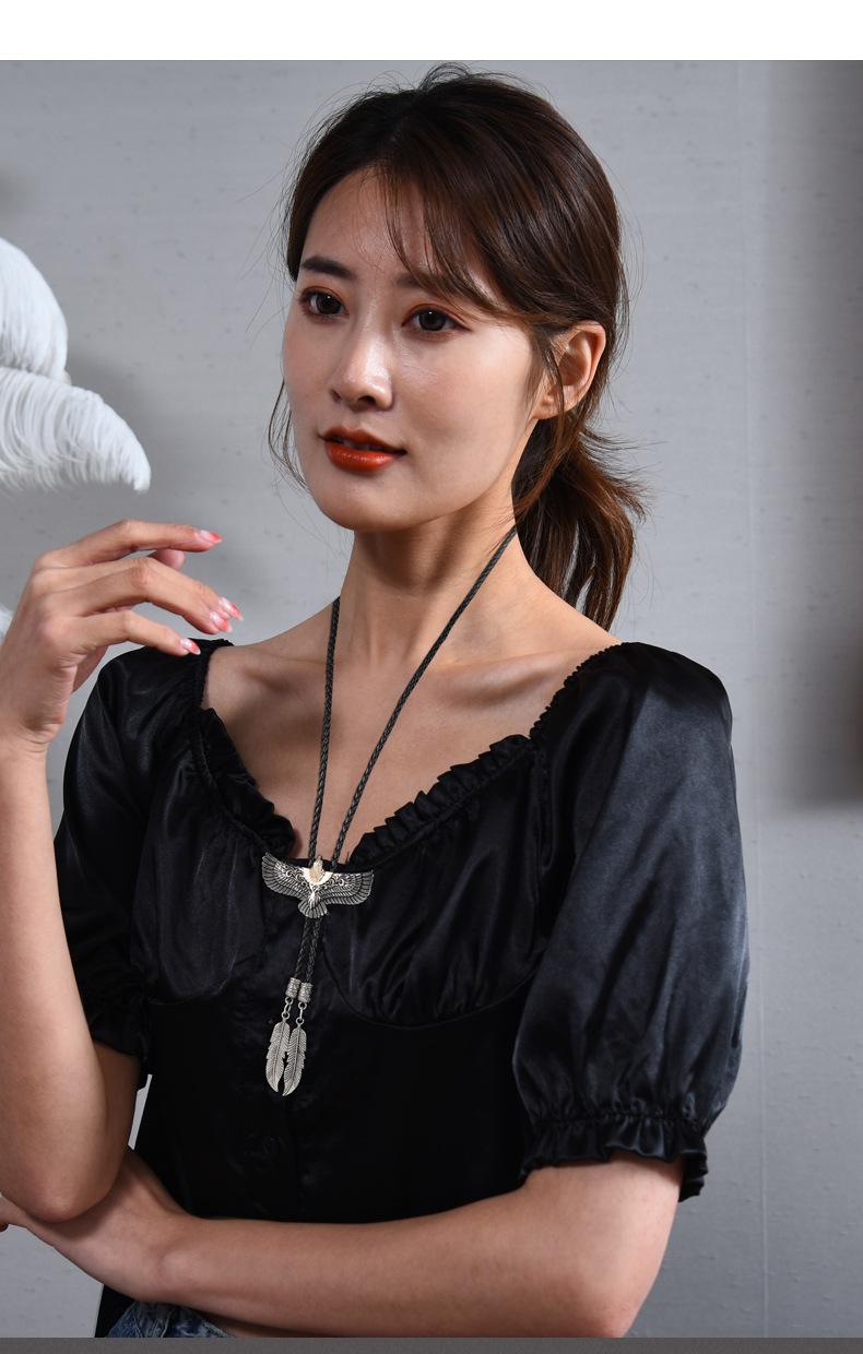 Product Introduction of Vintage Eagle Polo Tie Cowboy Polo Tie Western Men's Necklace Shirt Tie Collar Rope Accessories 70CM 3