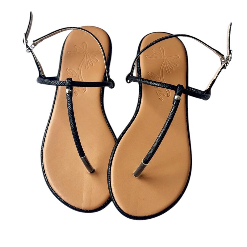 D001 Quai chữ T dây điện,đế cao du chống trơn,             Có big size,Dép mũi tròn,Uyển Ân Giày Sandal 2