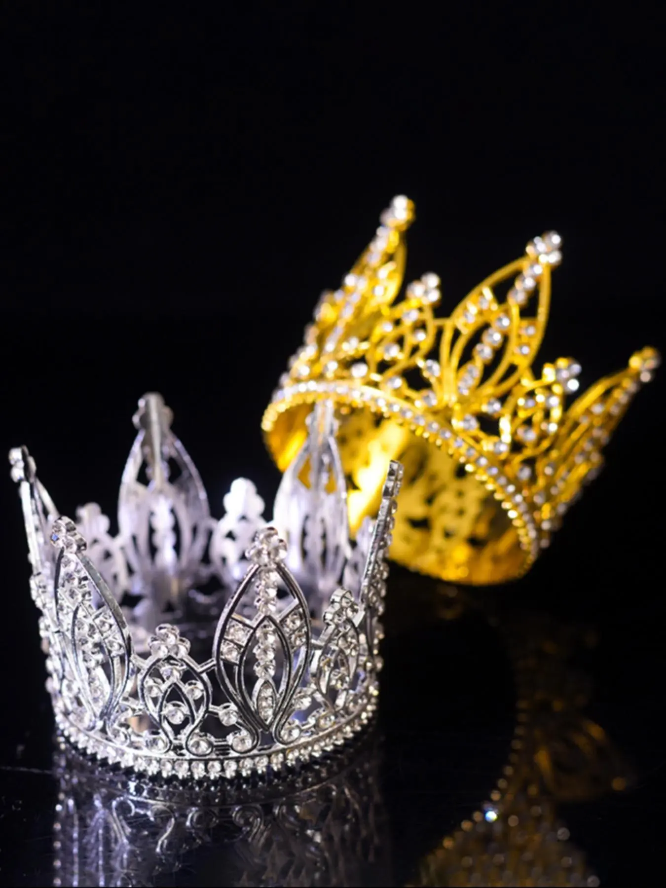 Baroque Style Crown, Rhinestone Decorated Crown for Women & Girls, Fashion Hair Accessories for Party, Daily Clothing Decor