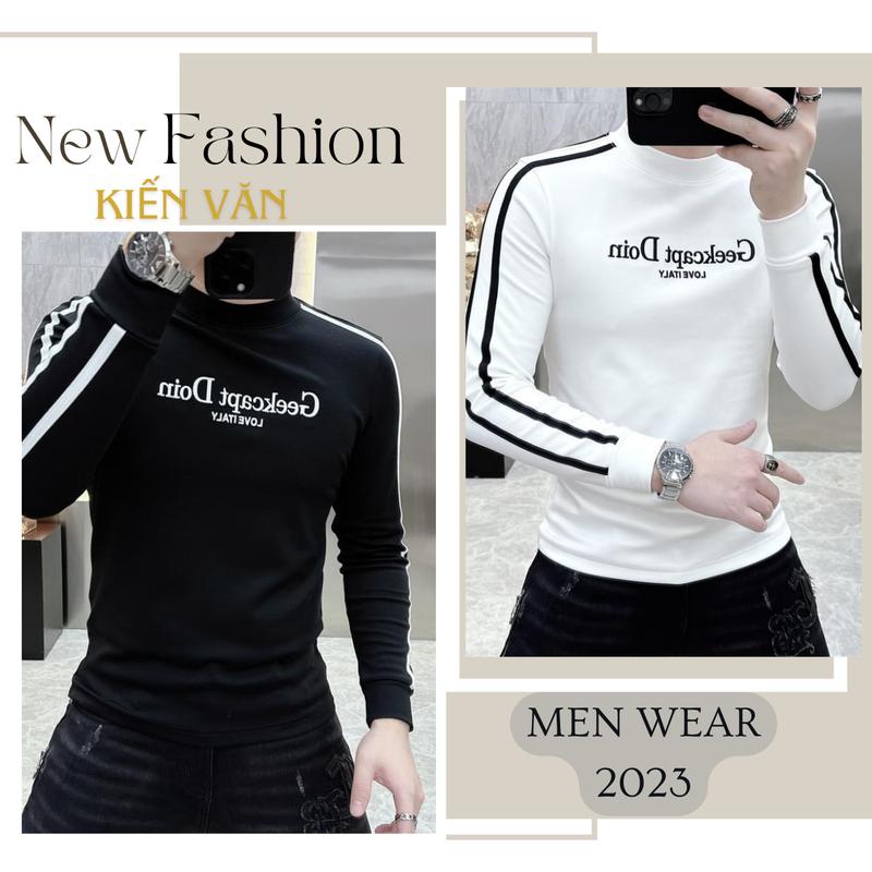 Áo thun tay dài nam nữ vải nỉ da cá mỏng nhẹ mềm mại mẫu 2023 Menswear Hoodie Dài Tay Trắng Jean Kaki Shirt