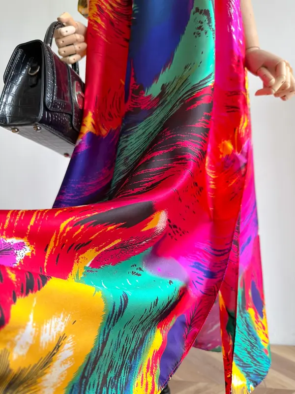 Women's Random Print Long Scarf, Fashionable Soft Lightweight Shawl for Daily Wear, Casual Versatile Scarf for Women, Dress 3
