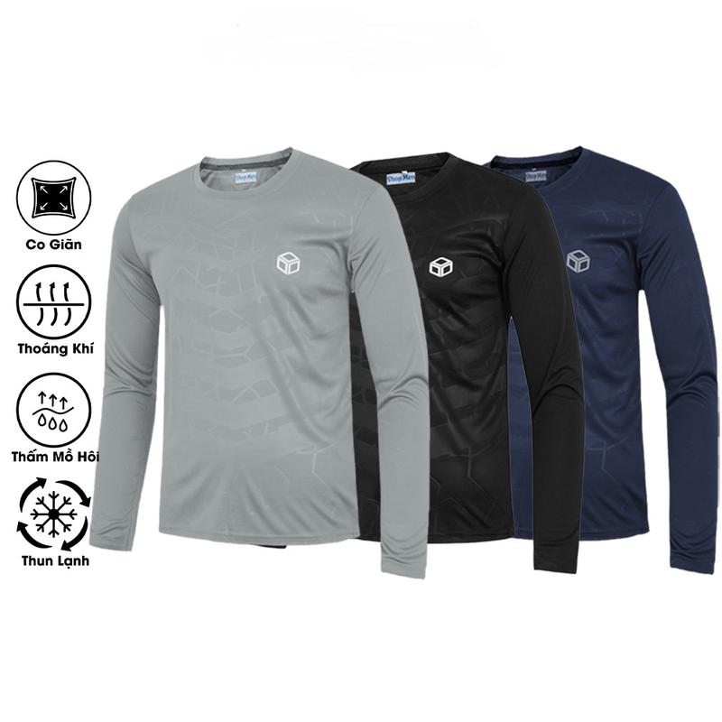 [SALE] Combo 3 Áo thun thể thao nam dài tay măc đá bóng, tập gym, mặc giữ  áo thun chống nắng nam thể thao co giãn thoải.