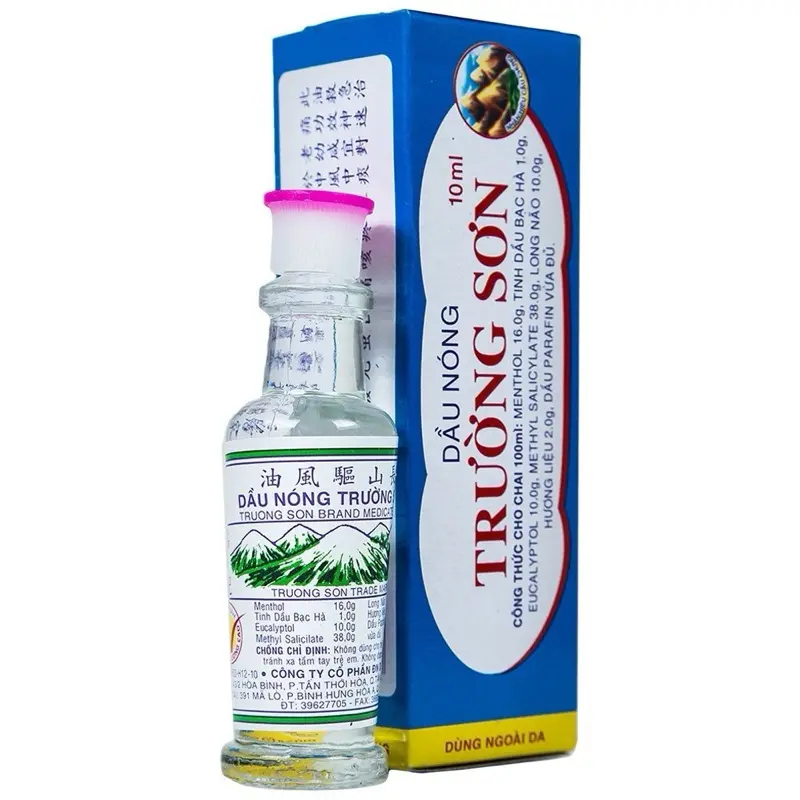 ￼Dầu nóng Trường Sơn giải cảm, ho, số mũi, trúng gió (10ml)