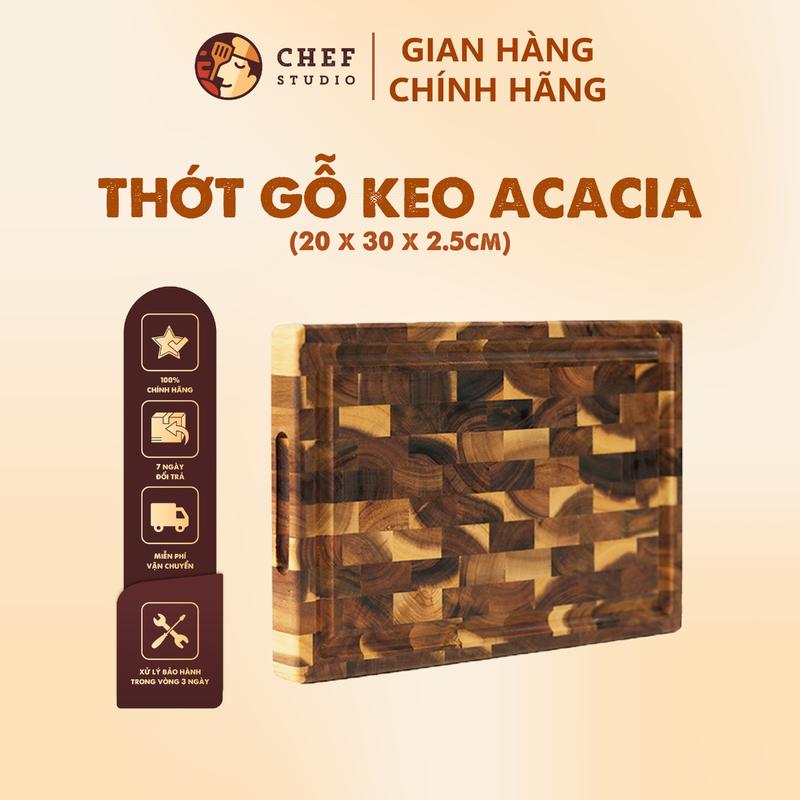 Thớt gỗ Keo (gỗ Tràm) Chef Studio cao cấp hình chữ nhật 20x30x2.5cm, dùng cho cắt thái và bày trí thớt  gỗ thớt  gỗ