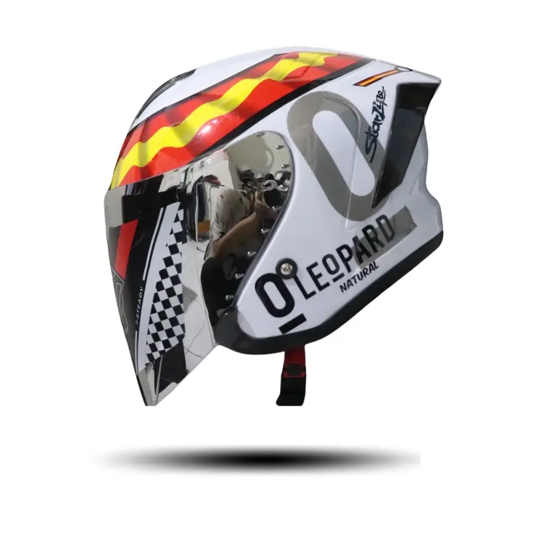 JS ARMOR MOTIF Helm dewasa halface js armor cowok/cewek Helmet Kaca Motorcycle Visor 0