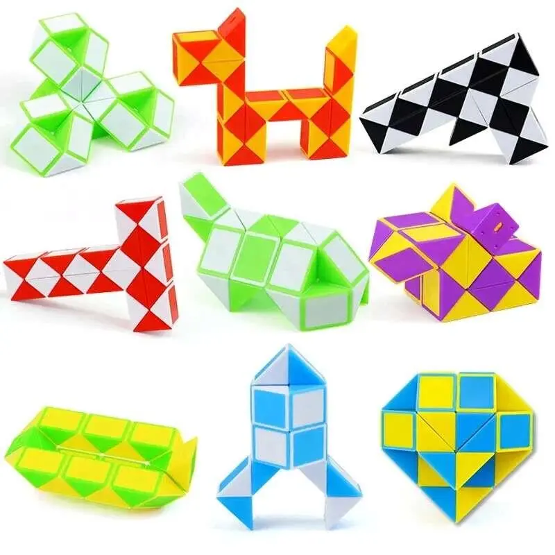 1Pc Magic 24 Mini Twist Snake Ruler Folding Puzzle Cube Educational Toys Kids Brain Teaser Foldable Party Gifts Toy