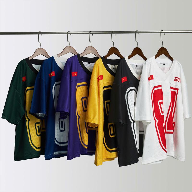 Áo thun Degrey Jersey cổ tim in hình thời trang thể thao nam nữ Top Sport