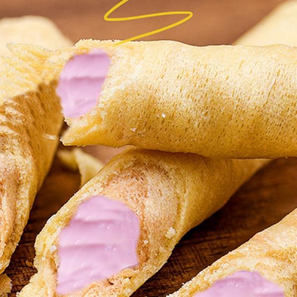 Product Introduction of Breakfast Taro Milk Egg Roll Stuffed Biscuits Afternoon Tea Nutritious Leisure Snacks Food Wholesale 2