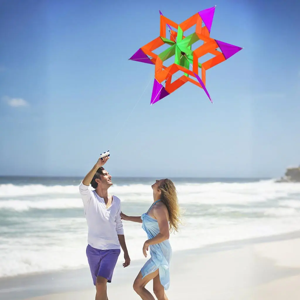 Sabregsf Backyard Kite Beach Flying Kite Colorful Lotus Kite for Kids and Adults Easy to Fly Outdoor Beach Park Toy for Family Fun Heavy Duty Beginner Flying Kite for Boys
