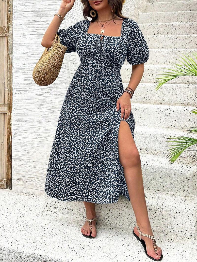 Product Introduction of Women's All Over Print One Shoulder Dress, Casual Fashion Long Sleeve Dress for Daily Outdoor Wear, Women Dress for Spring Fall 3