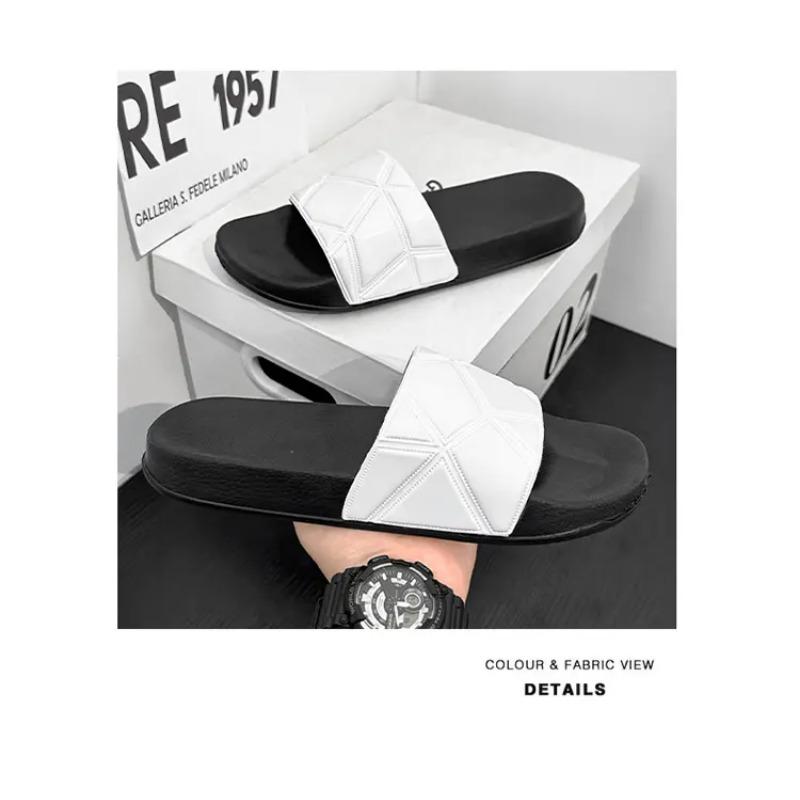Product Introduction of 2025 new zebra and lip striped slippers, neutral and fashionable home slippers 14