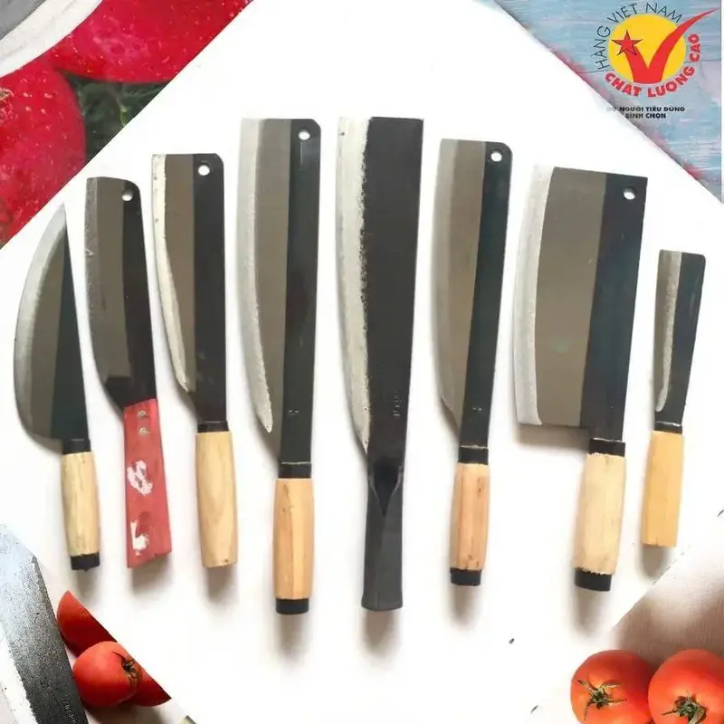 KQ001 bộ dao nhà bếp 8 món siêu đẹp RÈN THỦ CÔNG 0