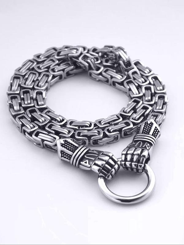 Vintage Nordic Viking Hammer Pendant Necklace, Punk Style Stainless Steel Jewelry for Party, Daily Decor, Trendy All-match & Exquisite Jewelry for Birthday Gift 4