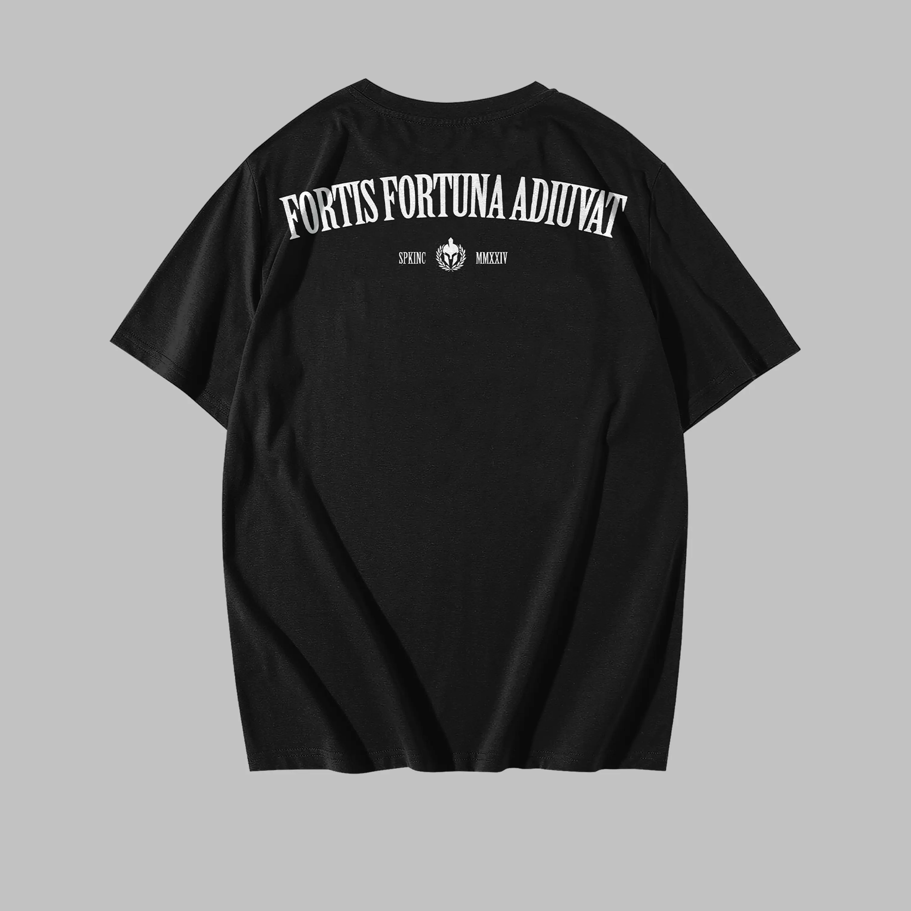 T-Shirt Kaos Casual "FORTIS FORTUNA ADIUVAT" cotton 24s Available Colour Black size M - XXL Unisex Casual Hitam Nyaman Panjang