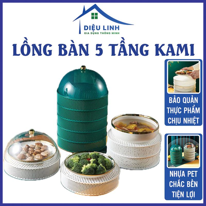 Lồng bàn, Lồng Bàn Đa Năng 5 Tầng Cao Cấp Vừa Là Lồng Bàn Vừa Làm Rổ, Lồng Bàn Kami 5 Tầng Tránh Ruồi Muỗi, Bảo Quản Thực Phẩm, Lồng Bàn Giữ Nhiệt 3 in 1 DieuLinhshop