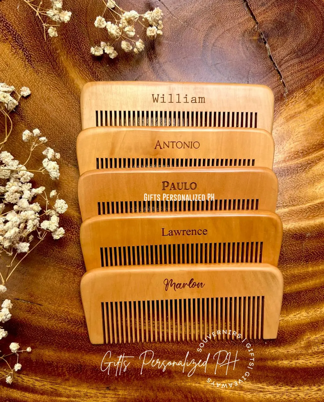 Personalized Wooden Hair Comb (Small or Large) | Velvet Pouch Available ...