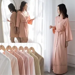 Salmon Basic Aster | KIMONO SATIN HIJAB - NON HIJAB  | KIMONO BRIDE | BRIDESMAID