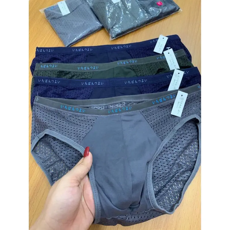 combo 5quần và 10q nam thông hơi tam giác Muji cạp nhỏ Boxer Sịp 6