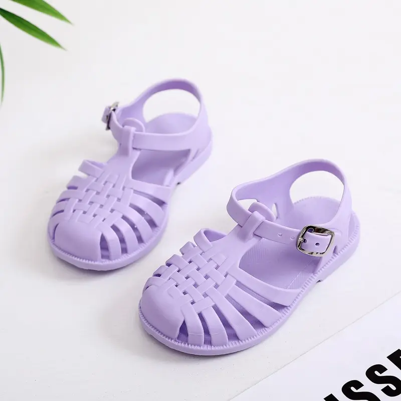 Dép Đầu Tròn La Mã, AYUER, Cho Bé Trai Và Bé Gái, Mùa Lò Xo Và Mùa Hè, Đế Mềm, Giày Đục Lỗ, Dép Công Chúa Đế Bằng