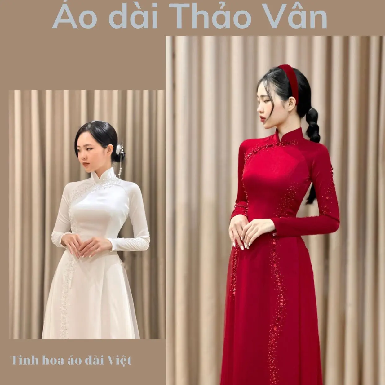 Áo Dài Cưới Truyền Thống Thiết Kế 2 Màu Trắng Đỏ Chất Liệu Lụa Cao Cấp Đính Kết Phale Nữ  Women Áo Cưới Dress aodaicap