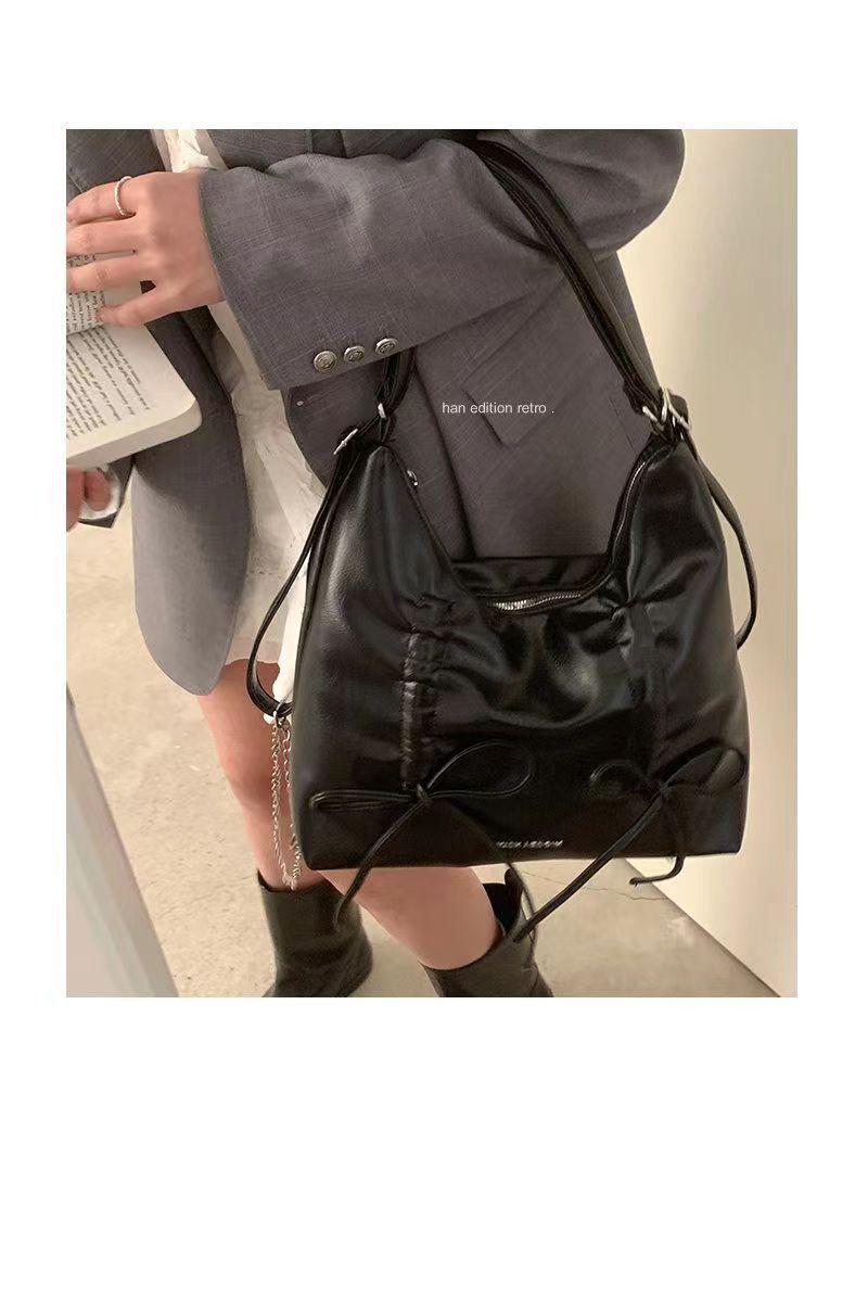 Product Introduction of Pleated Bowknot Backpack for Women 2024 New Trendy Fashion Sweet Tote Bag Casual Large Capacity Bag 16