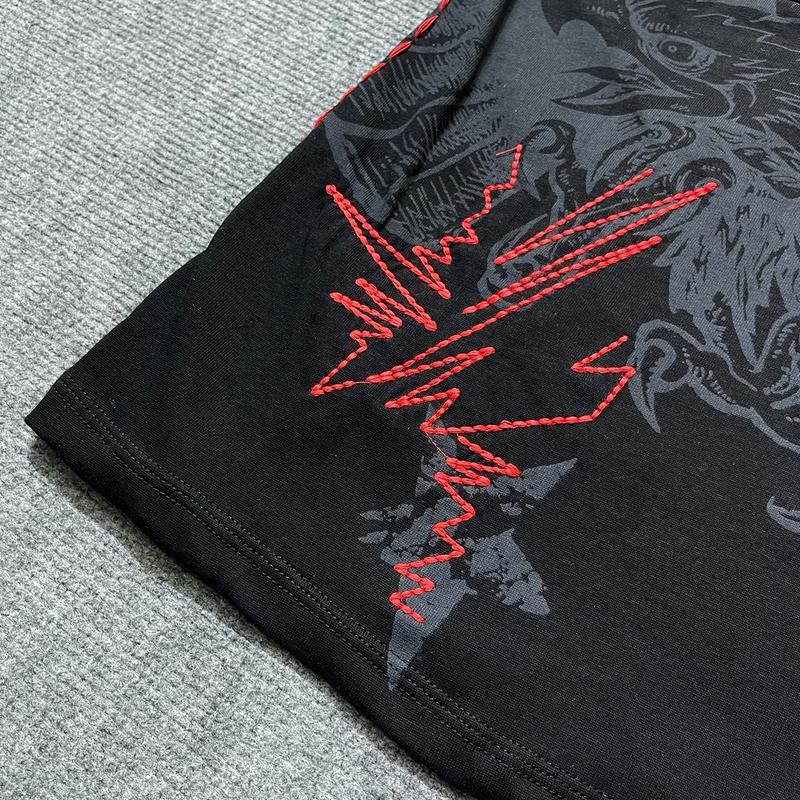 Áo thun nam LORD REVIVED màu đen tay ngắn, họa tiết thêu đại bàng , chất thun cotton, đính đá bi titan không gỉ sét , không bị oxi hóa 4