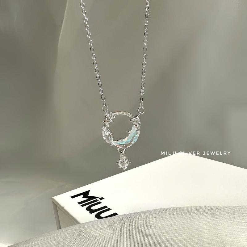  Set dây chuyền bạc và lắc tay bạc 925 Miuu Silver combo dây chuyền và lắc tay dây rút nữ tính thanh lịch 