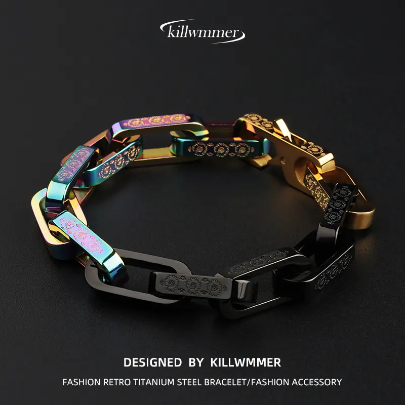 High end fashion bracelets, personalized fashion bracelets, men's and couple's bracelets, high-end accessories, European and American fashion trend bracelets, temperament hip-hop Cuban chain art  phro  bracelet