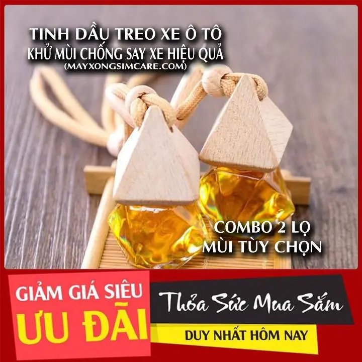 Combo 2 lọ Tinh Dầu Treo Xe Hơi Treo Xe Ô Tô Khử Mùi Chống Say Xe Hiệu Quả‎ 0