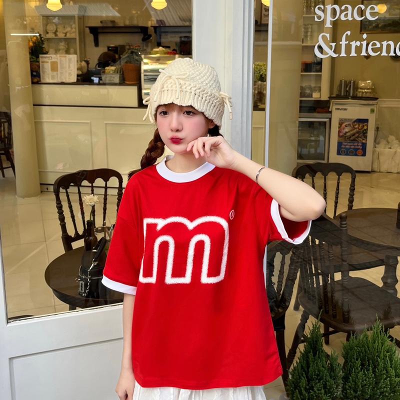 MNS Áo Thun Boxy Xịt Sơn Chữ m