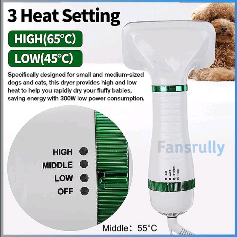 Sisir Pengering Bulu Hewan Anjing Kucing 2 in 1 Pet Grooming Brush Dryer Dog Cat Multifunction 2in1 Electric Pet Grooming Dryer Pet Hair Dryer sisir hewan Dog Cat comb Praktis 1
