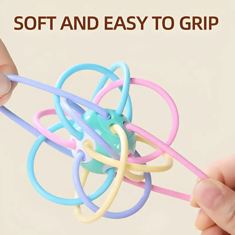 Random Color Baby Teething Manhattan Ball, Safe Colorful Baby Soothing Teether Ball, Colorful Baby Teething Toy, Newborn Teether, Infant Tactile Training Teething Toy Ball 6