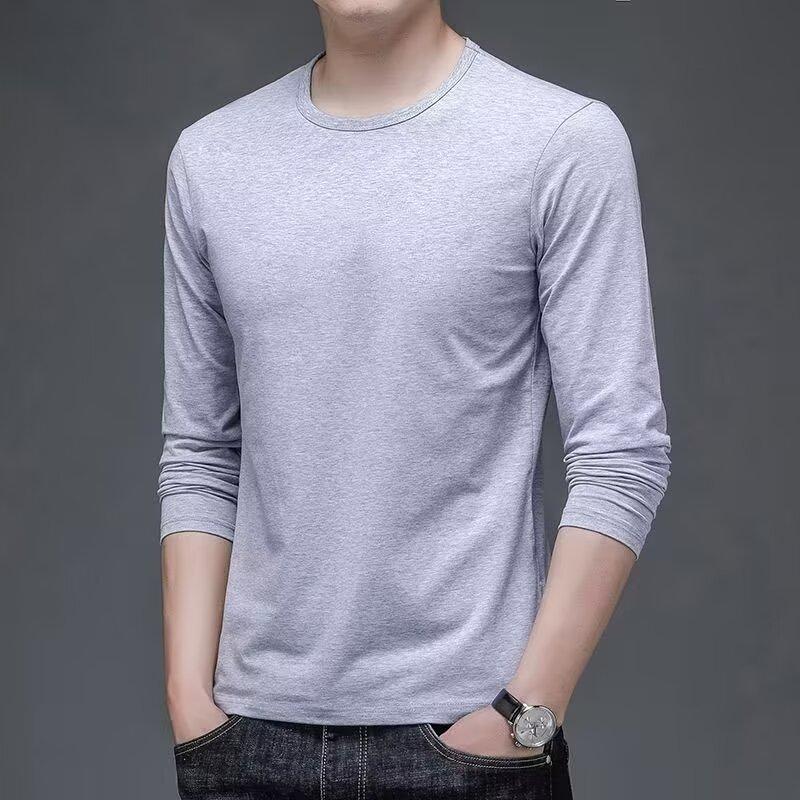 Product Introduction of T Shirt for Men Fashion Brand Ins Cotton Loose Long Sleeve Men's Top Clothing Coat round Neck Loose Pullover Autumn and Winter All-Matching National Fashion 26