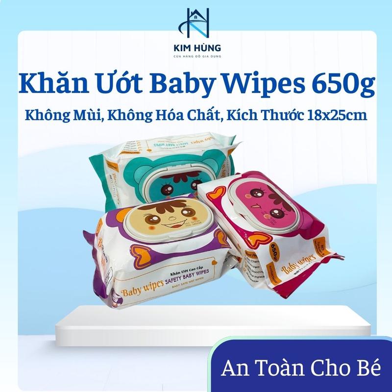 Khăn Ướt Baby Wipes 650g – Giấy Lớn 18x25cm – Dịu Nhẹ, Không Gây Kích Ứng