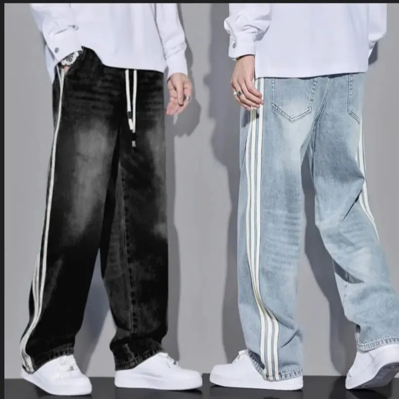 Quần jean nam baggy CẠP CHUN BẢN TO ống rộng.M4