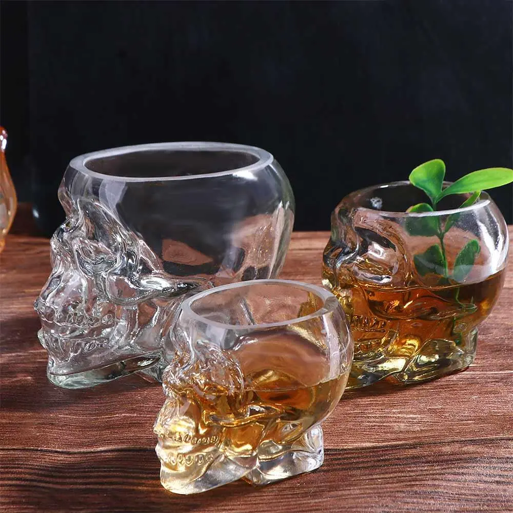 Cốc Ly Rượu Đầu Lâu, Trong Suốt, Phong Cách Gothic, Có Sẵn Trong 80 / 150 / 350ml, Cốc, Cốc Uống Nước, Đồ Dùng Lễ Hội, Quà Tặng
