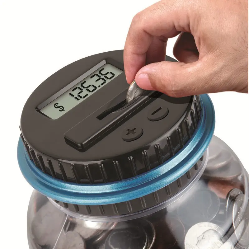 Digital piggy bank Thai, Indonesian, Singapore, Malaysian, US, Mexico, Euro, coin, bucket, large capacity piggy bank, count plus/minus, children's toys, birthday gifts, holiday gifts