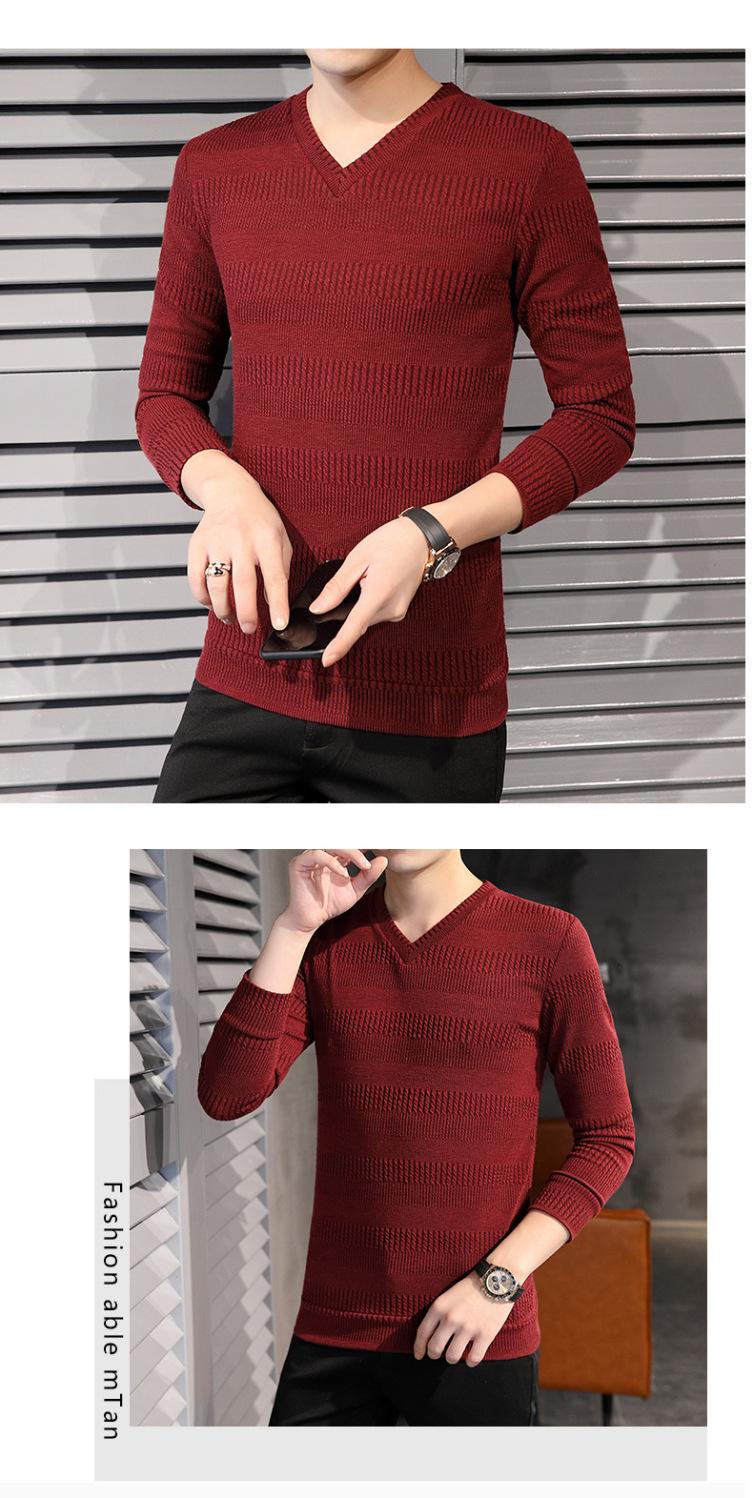 Product Introduction of Áo Thun Dài Tay, Dành Cho Nam Giới, Mùa Xuân Và Mùa Thu, Áo Len Trẻ Trung, Cổ Chữ V, Mỏng, Quần Áo Mùa Thu, Thường Ngày Bên Trong, Có Cổ Áo Gà, 2022 4
