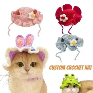 Topi Bucket Hat RAJUT BARET SINGA Kucing Anjing Aksesoris Kucing Anjing Trendi Topi Lucu Topi Kucing Anjing Rajut Pet Bucket Hat Crochet Aksesoris Hewan Topi Bando Baju Kucing Anjing Kitten Anabul Puppy Kelinci Monyet