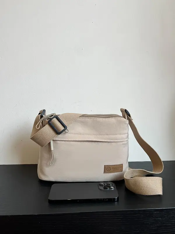 Women's Solid Nylon Crossbody Bag, Fashionable Casual Versatile Zipper Shoulder Bag for Daily Used, Crossbody Bag Women, Trendy All-match Commuter Bag 2