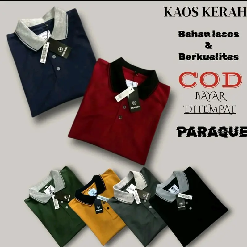 Paket 3pcs Kaos Polo Shirt Pria Kaos Kerah Lengan pendek Bahan Cotton Cuty Ukuran M L XL 5