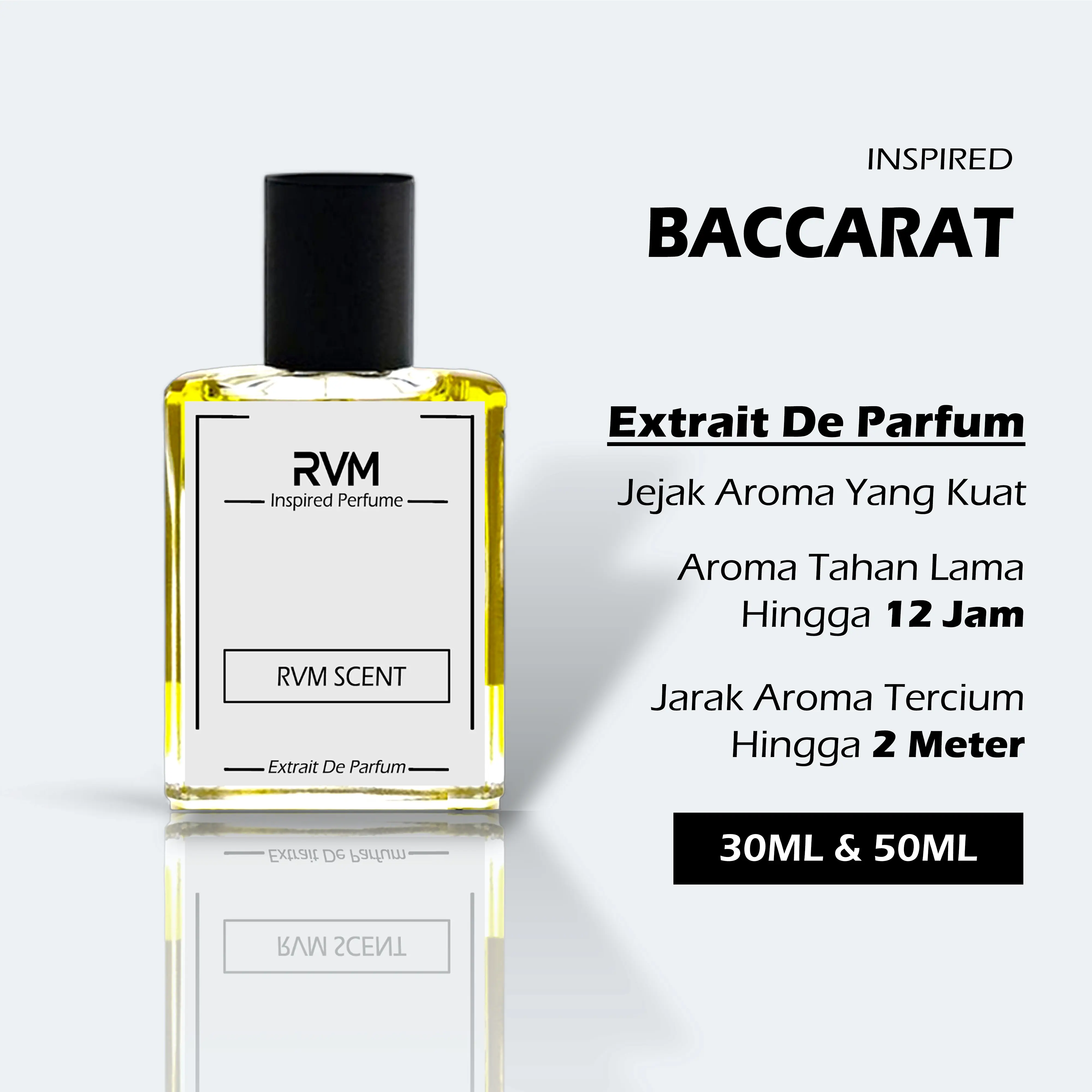 RVM Parfum Pria Wanita Baccarat Aroma Wangi Tahan Lama Extrait De Perfume Cowok Cewek 30 ML 50 ML