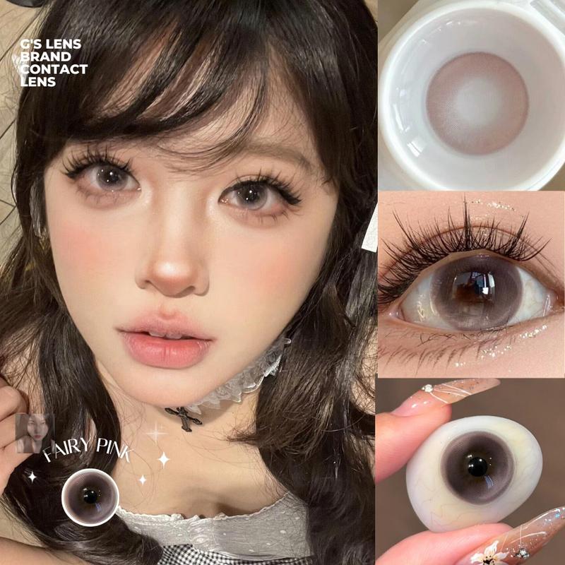 Kính áp tròng FAIRY PINK màu hồng ngọc Douyin lens cận 6 tháng G.DIA 14.3mm có độ 0-8 NỘI ĐỊA TRUNG