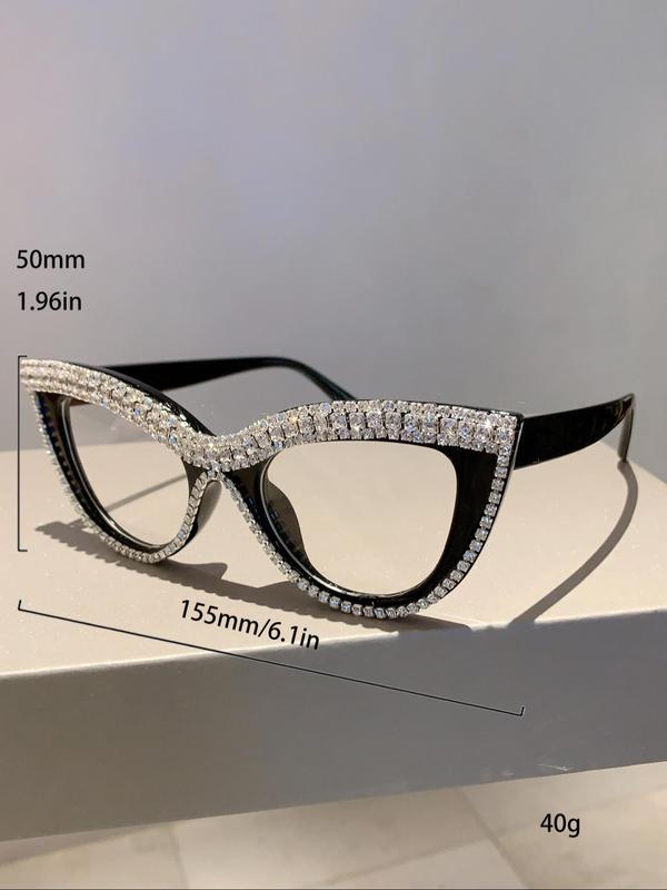 Women's Elegant Rhinestone Decor Cat Eye Frame Eyeglasses, Trendy Vintage Eyeglasses, Chic All-match Fashion Accessories for Daily Use 5