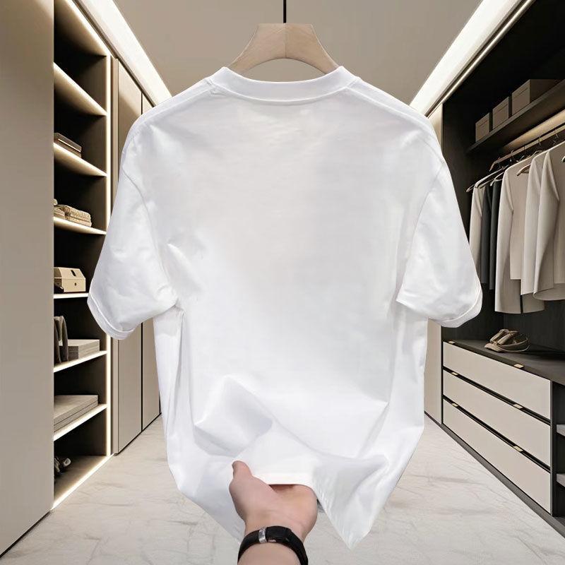 Product Introduction of Men's Short Sleeve T-Shirt 2024 Summer New Trendy Casual Loose Fit Ins Style Versatile Men's Round Neck Tee Shirt Footwear 21