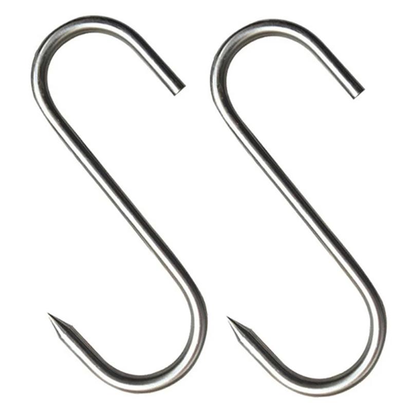 Product Introduction of [XKQ]10pcs S-shaped Hook Multi-function Stainless Steel Kitchen Tool Meat Roast Duck Hanger Hanging Organizer 30