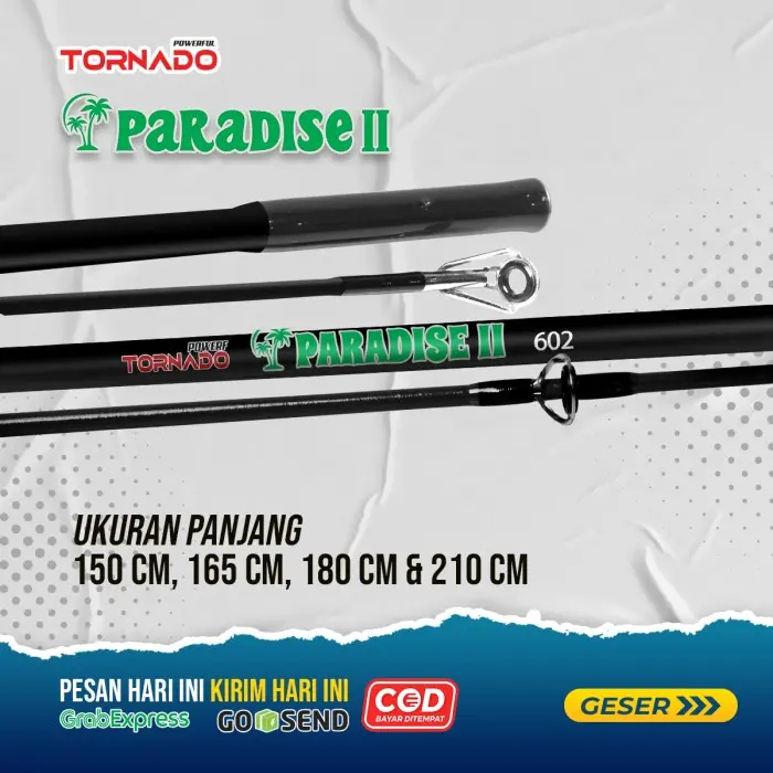 Joran Tornado Paradise II Fiber Solid Full Eva Garansi 1 Tahun - 502 150CM 3