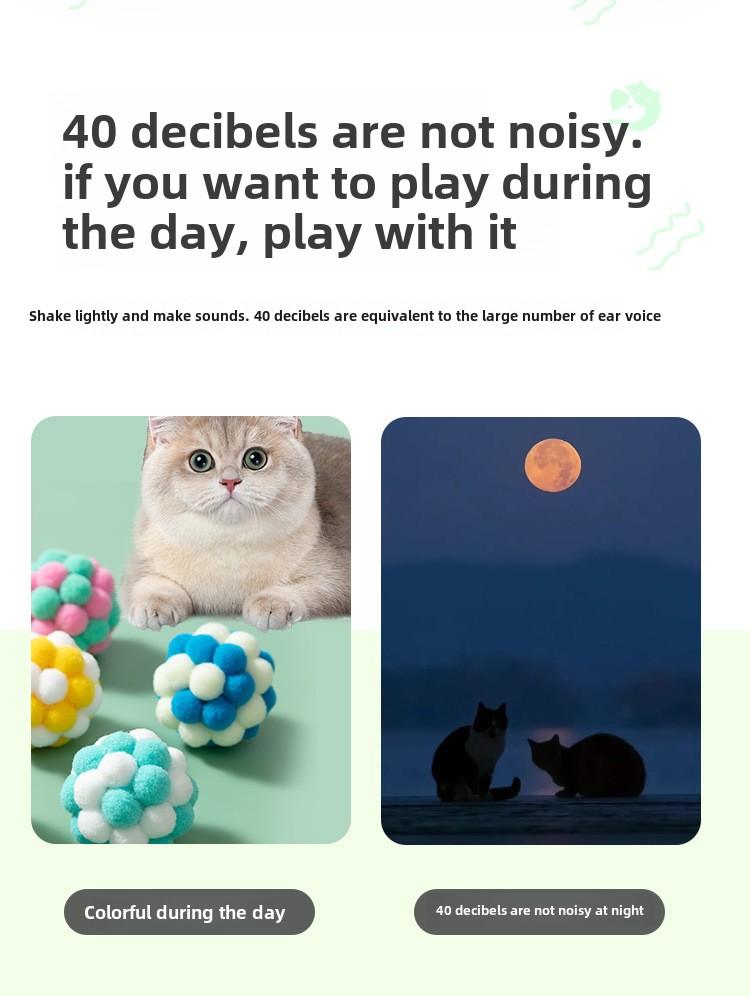 Product Introduction of Cat Toy Ball Teaser Cat Ball Cat Hair Ball Self-Entertainment Silent Ball Plush Ball Pet Toy 3