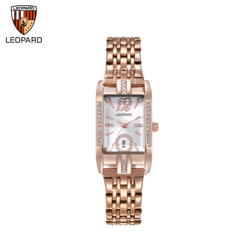 JAM TANGAN LEOPARD 3327 WANITA ORIGINAL TANGGAL AKTIF RANTAI STAINLESS LENGKAP BOX Watches 0