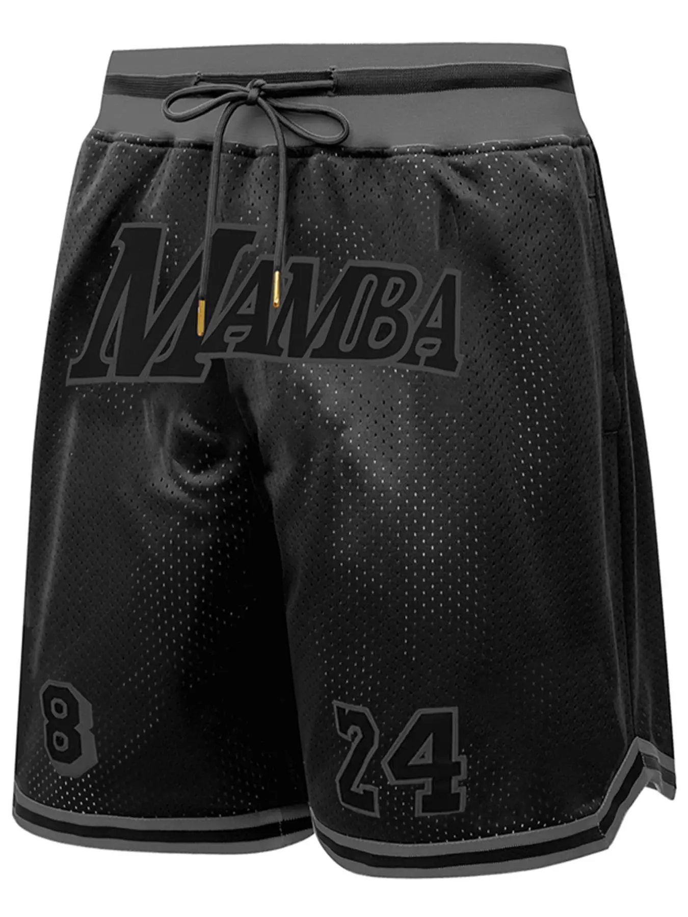 Men's Letter & Figure Embroidery Drawstring Waist Shorts, Casual Breathable Hollow Out Straight Leg Shorts for Daily Wear, Men's Bottoms for All Seasons